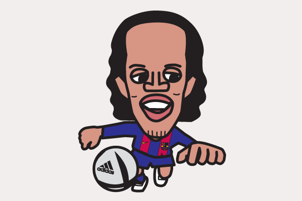 ロナウジーニョの画像 サッカー選手 似顔絵イラスト